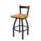 Holland Bar Stool Co 25" Low Back Swivel Counter Stool, Black Wrinkle, Med Maple Seat 82125BWMedMpl - alternate 1